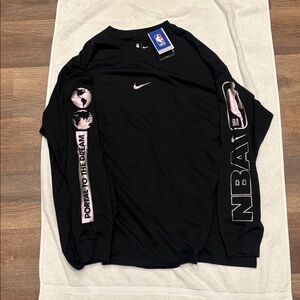Nike Black and Pink Long Sleeve NBA Shirt
